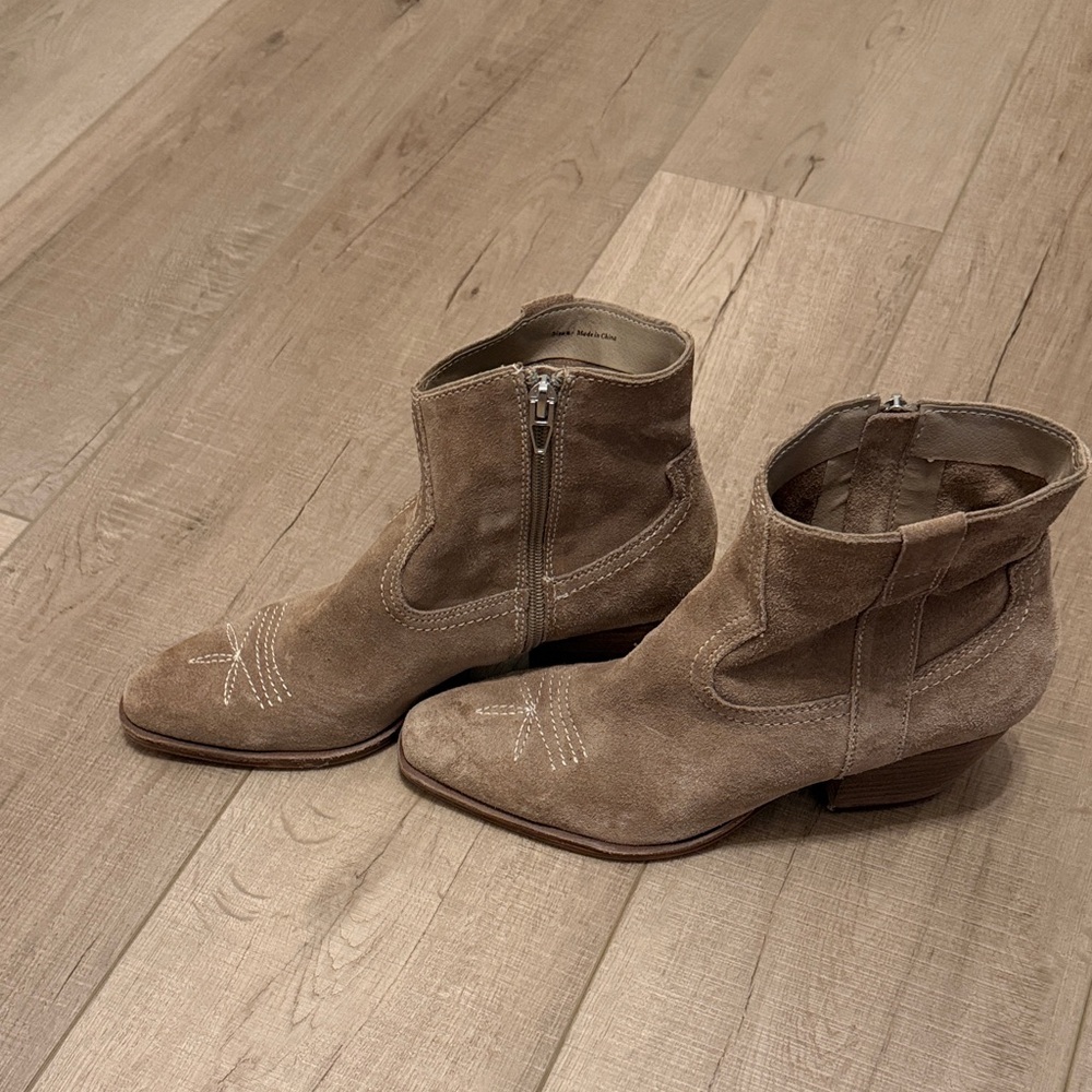 Dolce Vita Tan Suede Ankle Boots